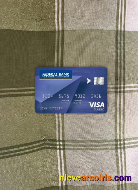 India Federal bank visa classic card photolook